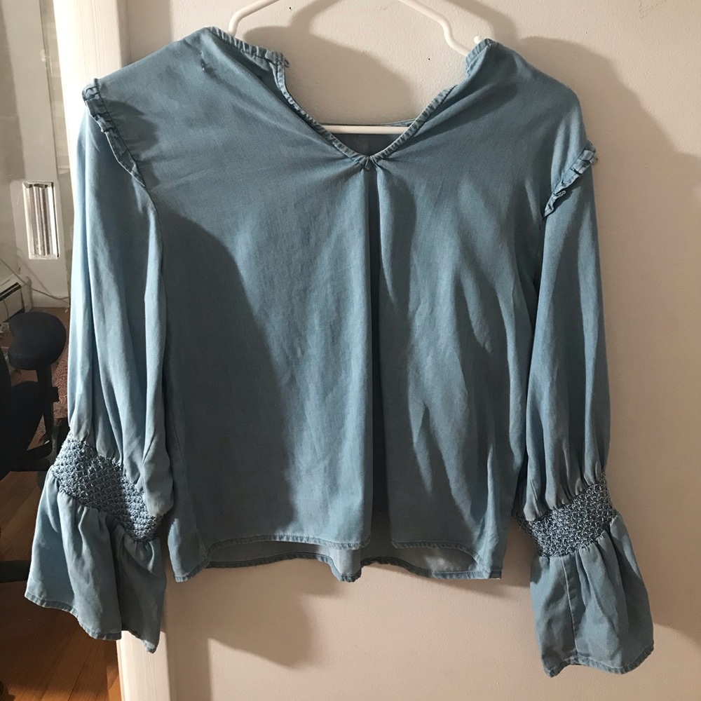 Zara light blue blouse